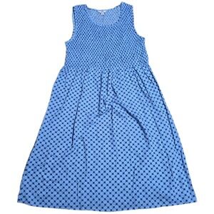Croft & Barrow Blue Floral Midi Dress Women's Size XXL Blue Smocked Tank